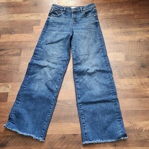 Women's Hidden Los Angeles Classic Blue Denim Jeans W/ Fraid Bottoms